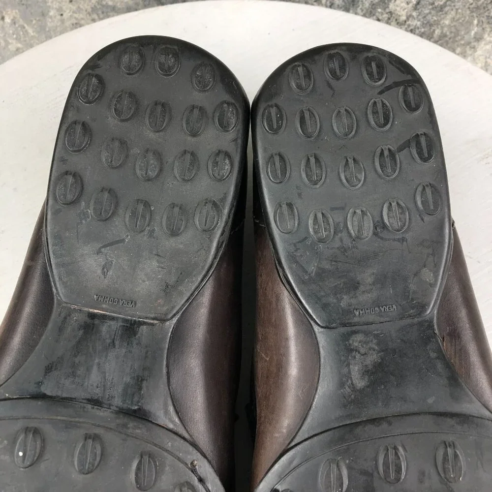 Tremp Men's Size 45 Brown Leather Closed Toe Slip On Driving Shoes Loafers ITALY